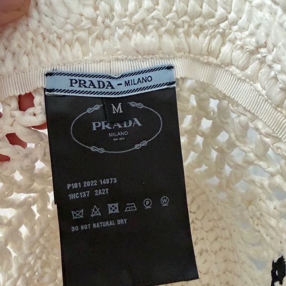 Prada Straw Bucket Hat (M) New - Never Worn - Picture 3 of 4